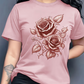 Camiseta elegante para mujer con estampado gráfico de rosas
