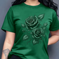 Camiseta elegante para mujer con estampado gráfico de rosas