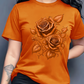Camiseta elegante para mujer con estampado gráfico de rosas