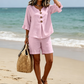 Conjunto de dos piezas de algodón informal para mujer