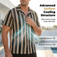 👕 ¡AHORA CON UN 50 % DE DESCUENTO! 🌊 Camisa de hombre con cuello cubano y rayas onduladas – Tejido transpirable y corte holgado – Estilo retro veraniego 🌴