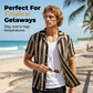 👕 ¡AHORA CON UN 50 % DE DESCUENTO! 🌊 Camisa de hombre con cuello cubano y rayas onduladas – Tejido transpirable y corte holgado – Estilo retro veraniego 🌴