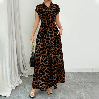 👗 ¡50 % DE DESCUENTO POR TIEMPO LIMITADO! 💥 Elegante vestido de mujer con solapas y estampado de leopardo: un estilo chic, favorecedor y llamativo ✨