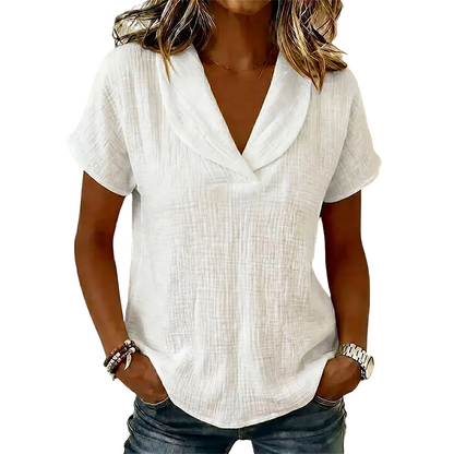 Camiseta de punto de verano de corte holgado para mujer