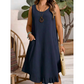 Vestido informal sin mangas con volantes para mujer