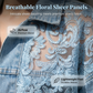 Chaqueta vaquera de mujer holgada con estampado floral, encaje y diseño patchwork