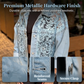 Chaqueta vaquera de mujer holgada con estampado floral, encaje y diseño patchwork