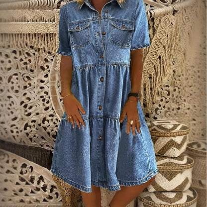 ⌛50 % de descuento el último día: elegantes vestidos de verano de denim para mujer