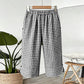 Pantalones capri a cuadros de estilo informal para mujer