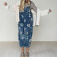 Peto vaquero de mujer con estampado floral vintage