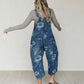 Peto vaquero de mujer con estampado floral vintage
