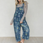 Peto vaquero de mujer con estampado floral vintage