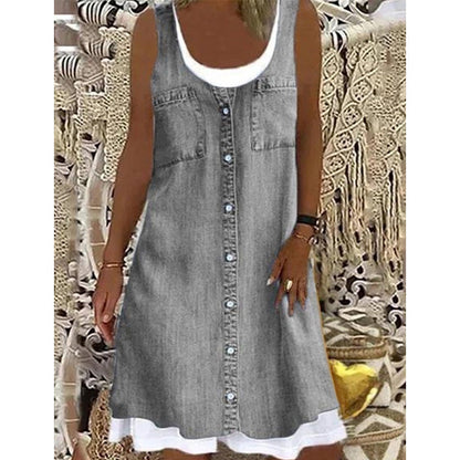 Vestido de dos piezas con estampado de vaqueros para mujer