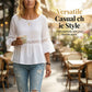 Blusa de mujer con volantes en las mangas y peplum