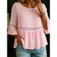 Blusa de mujer con volantes en las mangas y peplum