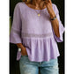 Blusa de mujer con volantes en las mangas y peplum