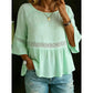 Blusa de mujer con volantes en las mangas y peplum