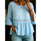 Blusa de mujer con volantes en las mangas y peplum