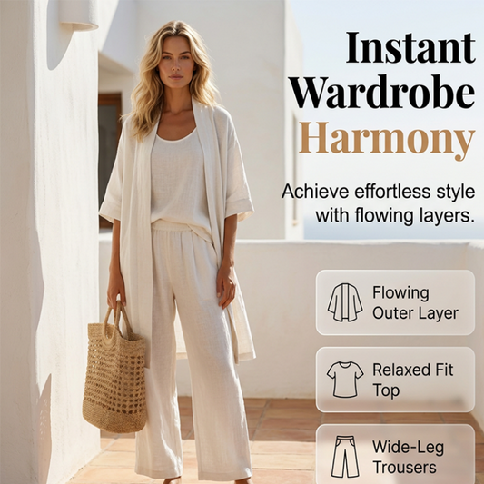 🔥Conjunto de lino de tres piezas para mujer🌿