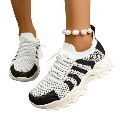 Zapatillas deportivas de punto informales y transpirables para mujer