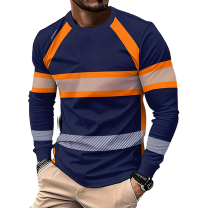 🔥👕 ¡OFERTA 50% OFF! Camiseta Manga Larga Hombre – Estilo Deportivo en Contraste