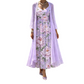 Conjunto elegante de dos piezas con estampado floral para mujer
