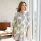 Minivestido bohemio con cuello en V y volantes