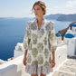 Minivestido bohemio con cuello en V y volantes