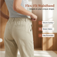 WPantalones capri de mujer de color liso; pantalones ligeros de mezcla de tejidos de primera calidad