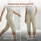 WPantalones capri de mujer de color liso; pantalones ligeros de mezcla de tejidos de primera calidad