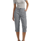WPantalones capri de mujer de color liso; pantalones ligeros de mezcla de tejidos de primera calidad