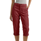 WPantalones capri de mujer de color liso; pantalones ligeros de mezcla de tejidos de primera calidad