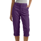 WPantalones capri de mujer de color liso; pantalones ligeros de mezcla de tejidos de primera calidad
