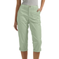 WPantalones capri de mujer de color liso; pantalones ligeros de mezcla de tejidos de primera calidad