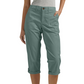 WPantalones capri de mujer de color liso; pantalones ligeros de mezcla de tejidos de primera calidad