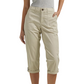 WPantalones capri de mujer de color liso; pantalones ligeros de mezcla de tejidos de primera calidad