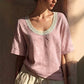 👚 ¡AHORA CON UN 50 % DE DESCUENTO! 🌸 Blusa de verano de encaje vintage: encaje delicado y corte holgado; perfecta para los días cálidos, looks románticos u ocasiones especiales; femenina, ligera y versátil 🌿✨