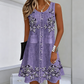 Vestido sin mangas de mujer con estampado floral y botones