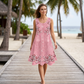 Vestido sin mangas de mujer con estampado floral y botones