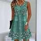 Vestido sin mangas de mujer con estampado floral y botones