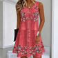 Vestido sin mangas de mujer con estampado floral y botones