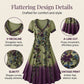 Vestido largo de mujer de estilo vintage con cuello en V y estampado floral