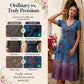 Vestido largo de mujer de estilo vintage con cuello en V y estampado floral