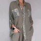 🔥Oferta especial: 50 % de descuento🔥 Conjunto de camisa de lentejuelas y pantalones de pierna ancha para mujer