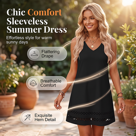 ⌛Novedades y ofertas especiales: vestido informal sin mangas y con cuello en V para mujer