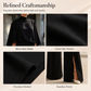 Conjunto de mujer compuesto por un top elegante con cuello alto tipo capa y pantalones de pierna ancha
