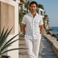 📢📢 ¡50% DE DESCUENTO !! ⏰ Camisa de botones de corte holgado con estampado geométrico para hombre