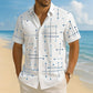 📢📢 ¡50% DE DESCUENTO !! ⏰ Camisa de botones de corte holgado con estampado geométrico para hombre