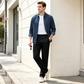 Pantalones casuales ajustados para hombre con cintura elástica