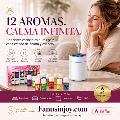 🔥¡Oferta limitada con 50% de descuento! 🎁🌺¡El aroma fresco te levanta el ánimo! 🌷Juego de 12 aceites esenciales solubles en agua